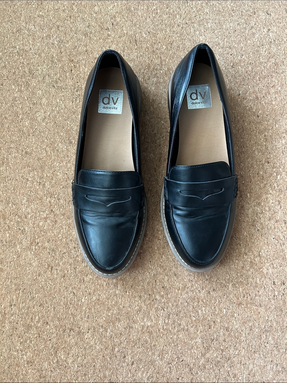 Dolce Vita Black Leather Classic Penny Loafers